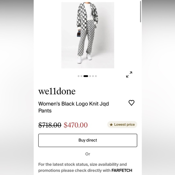 We11done Black and White Logo Knit Jacquard Pants Wool Cashmere - Picture 4 of 16